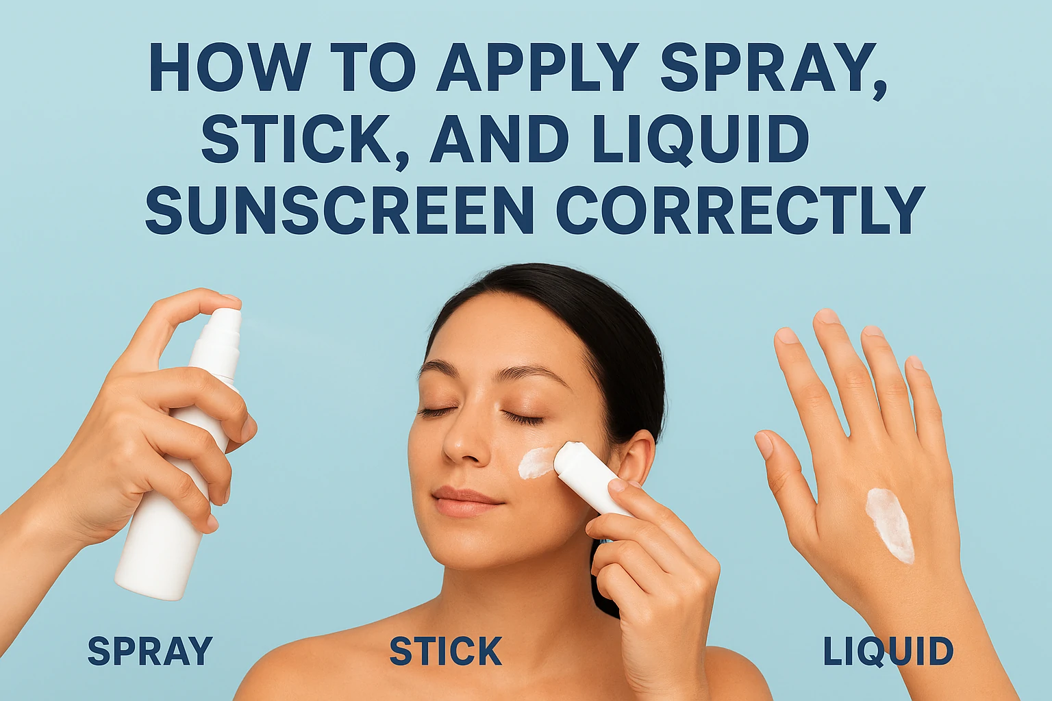 How to Apply Spray, Stick, and Liquid Sunscreens Properly